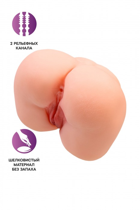 Реалистичный мастурбатор-попка с 2 любовными входами - No Name - в Кисловодске купить с доставкой