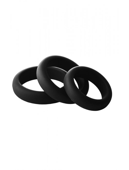 Набор из 3 черных эрекционных колец Smooth Silicone Cockring Pack - Dream Toys - в Кисловодске купить с доставкой