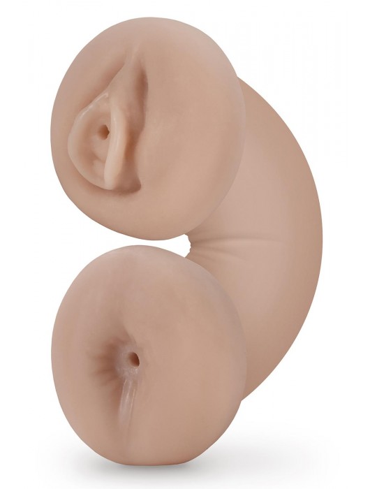 Телесный люминесцентный двусторонний мастурбатор Tasha - Blush Novelties - в Кисловодске купить с доставкой