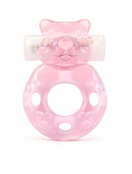 Розовое эрекционное виброкольцо в форме мишки - 1137 - в Кисловодске купить с доставкой