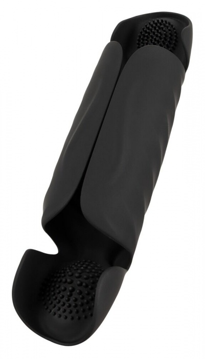 Черный вибромастурбатор с трехточечной стимуляцией Penis Trainer with 3 Point Stimulation - Orion - в Кисловодске купить с доставкой