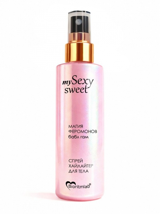 Спрей хайлайтер для тела Sexy Sweet с ароматом бабл-гам, шиммером и феромонами - 200 мл. -  - Магазин феромонов в Кисловодске