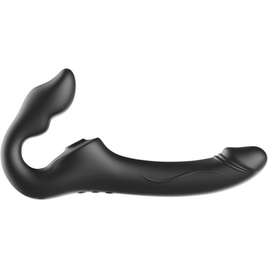 Черный безремневой страпон с 3 моторами - Ibiza - купить с доставкой в Кисловодске