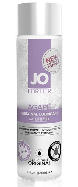 Женский лубрикант на водной основе JO AGAPE LUBRICANT ORIGINAL - 120 мл. - System JO - купить с доставкой в Кисловодске
