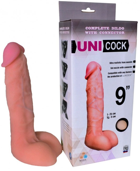 Фаллическая насадка Харнесс UNICOCK 9  - 24 см. - LOVETOY (А-Полимер) - купить с доставкой в Кисловодске