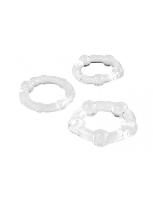 Набор из 3 прозрачных эрекционных колец с разным рельефом - A-toys - в Кисловодске купить с доставкой