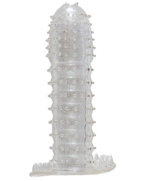 Гелевая прозрачная насадка c шипами - 12 см. - Toyfa Basic - в Кисловодске купить с доставкой
