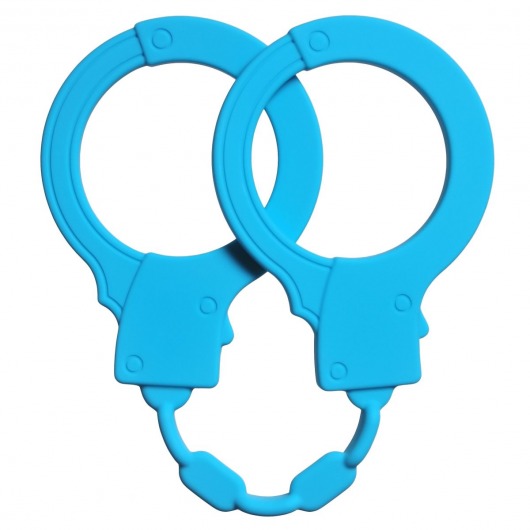Голубые силиконовые наручники Stretchy Cuffs Turquoise - Lola Games - купить с доставкой в Кисловодске
