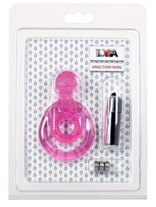 Розовая вибронасадка со стимулятор клитора   Язычок - Toyfa Basic - в Кисловодске купить с доставкой