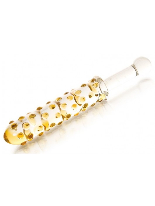 Стеклянный анальный фаллос с выпуклыми точками - 24 см. - Sexus