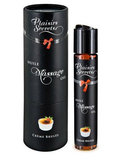 Массажное масло с ароматом крем брюле Huile de Massage Gourmande Creme Brulée - 59 мл. - Plaisir Secret - купить с доставкой в Кисловодске