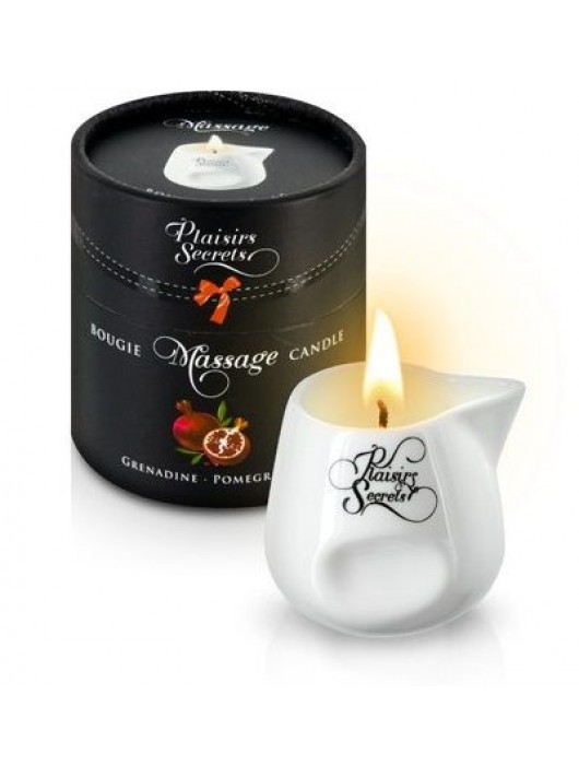 Массажная свеча с ароматом граната Bougie de Massage Gourmande Grenadine - 80 мл. - Plaisir Secret - купить с доставкой в Кисловодске