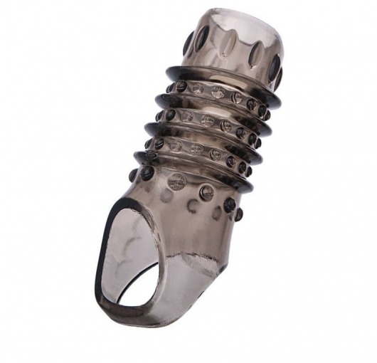 Открытая дымчатая насадка с точками и рёбрами ToyFa XLover - 11,5 см. - ToyFa - в Кисловодске купить с доставкой