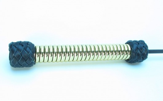 Чёрный королевский стек с золотистой рукоятью - 76 см. - БДСМ Арсенал - купить с доставкой в Кисловодске