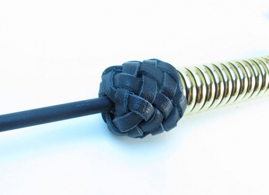 Чёрный королевский стек с золотистой рукоятью - 76 см. - БДСМ Арсенал - купить с доставкой в Кисловодске