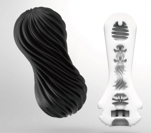 Мастурбатор FLEX Rocky Black с плотным рельефом - Tenga - в Кисловодске купить с доставкой