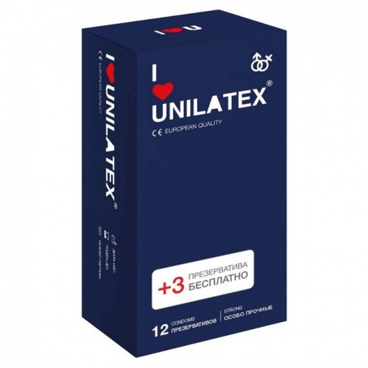 Ультрапрочные презервативы Unilatex Extra Strong - 12 шт. + 3 шт. в подарок - Unilatex - купить с доставкой в Кисловодске