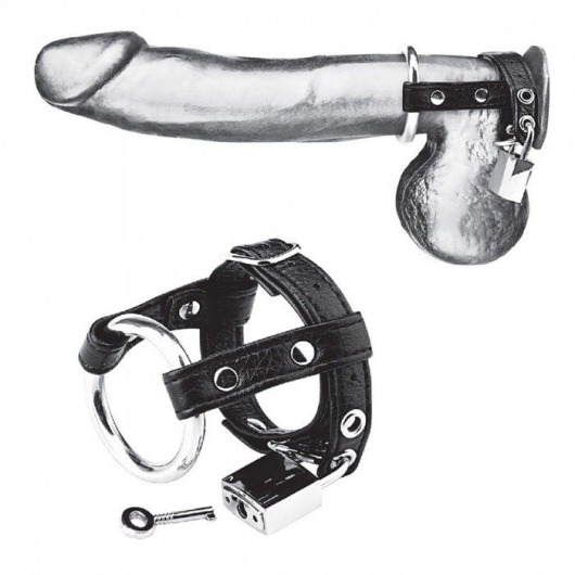 Утяжка на пенис на замочке Duo Cock And Ball Lock - BlueLine - купить с доставкой в Кисловодске