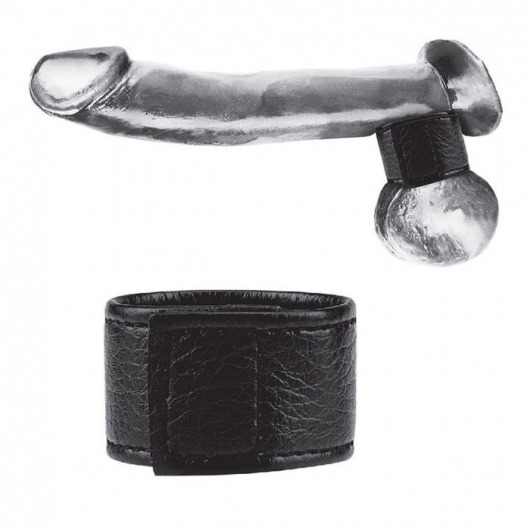 Чёрная утяжка на мошонку 1  Velcro Ball Stretcher - BlueLine - купить с доставкой в Кисловодске