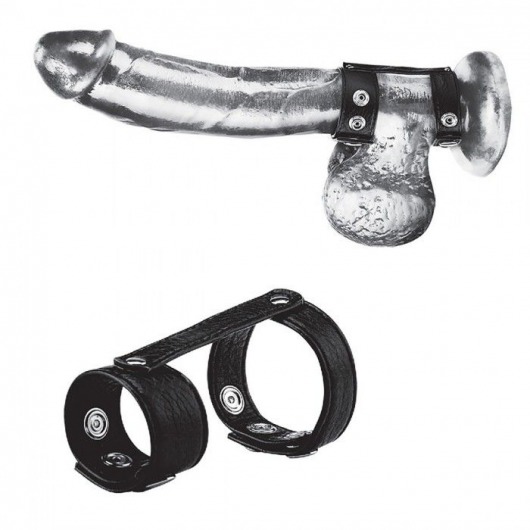 Утяжка на пенис с клёпками Duo Snap Cock And Ball Ring - BlueLine - купить с доставкой в Кисловодске