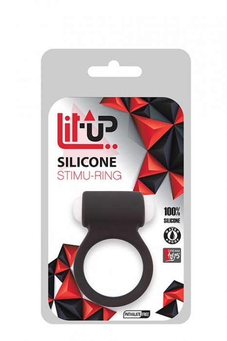 Чёрное эрекционное виброкольцо LIT-UP SILICONE STIMU RING 3 BLACK - Dream Toys - в Кисловодске купить с доставкой