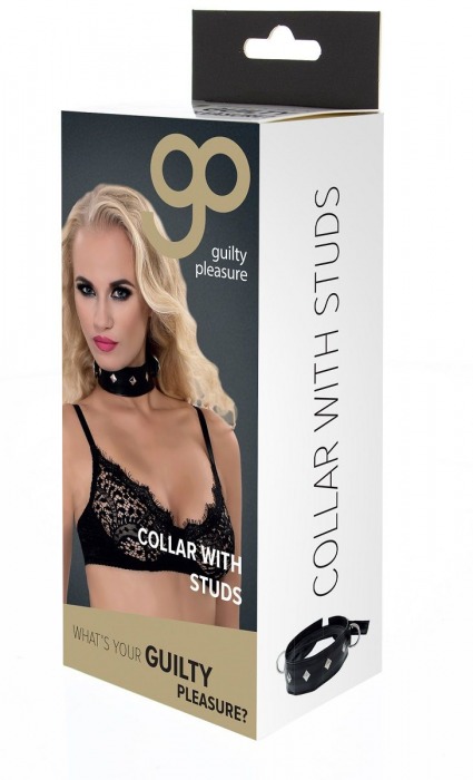 Полиуретановый ошейник с пуклями и D-кольцами Collar with Studs - Blush Novelties - купить с доставкой в Кисловодске