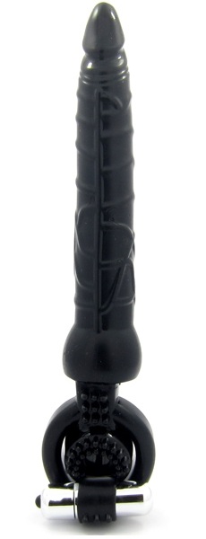 Черная вибронасадка с анальным стимулятором - ToyFa - в Кисловодске купить с доставкой