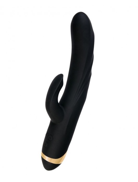 Чёрный вибратор WANAME Thunder с клиторальным отростком - 24,2 см. - WANAME