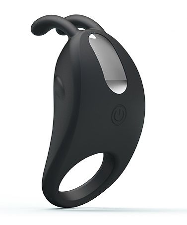 Чёрное эрекционное кольцо с вибрацией Rabbit Vibrator - Baile - в Кисловодске купить с доставкой