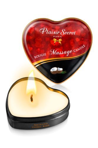 Массажная свеча с ароматом кокоса Bougie Massage Candle - 35 мл. - Plaisir Secret - купить с доставкой в Кисловодске