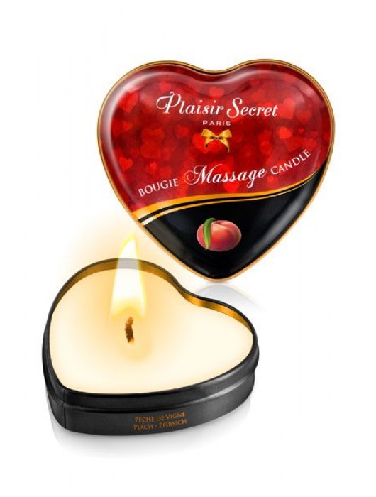 Массажная свеча с ароматом персика Bougie Massage Candle - 35 мл. - Plaisir Secret - купить с доставкой в Кисловодске
