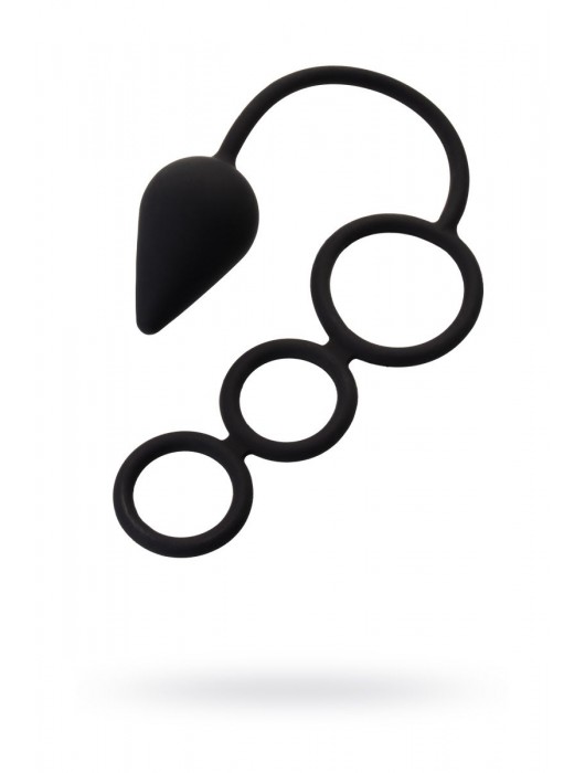 Тройное эрекционное кольцо с анальным хвостом Drop M-size - Erotist Adult Toys - в Кисловодске купить с доставкой