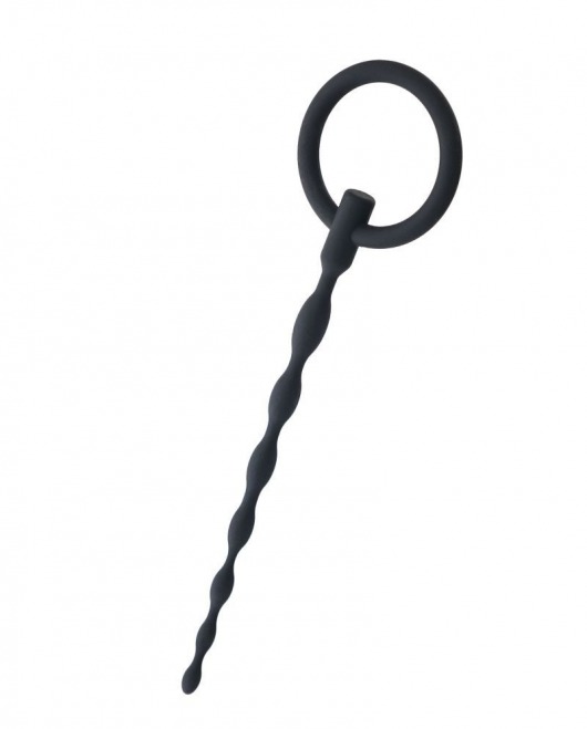 Чёрный уретральный плаг с кольцом - ToyFa - купить с доставкой в Кисловодске
