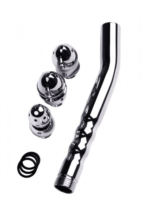 Металлический анальный душ с тремя насадками - ToyFa - купить с доставкой в Кисловодске