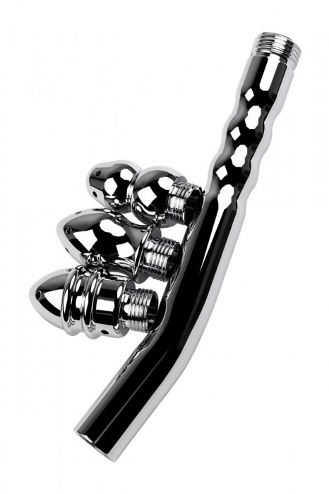 Металлический анальный душ с тремя насадками - ToyFa - купить с доставкой в Кисловодске