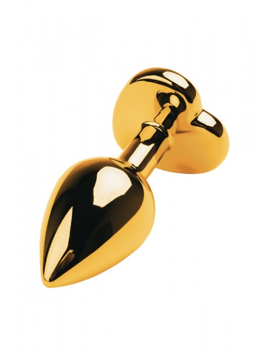 Золотистая анальная пробка с кристаллом-сердцем - 7,5 см. - ToyFa - купить с доставкой в Кисловодске