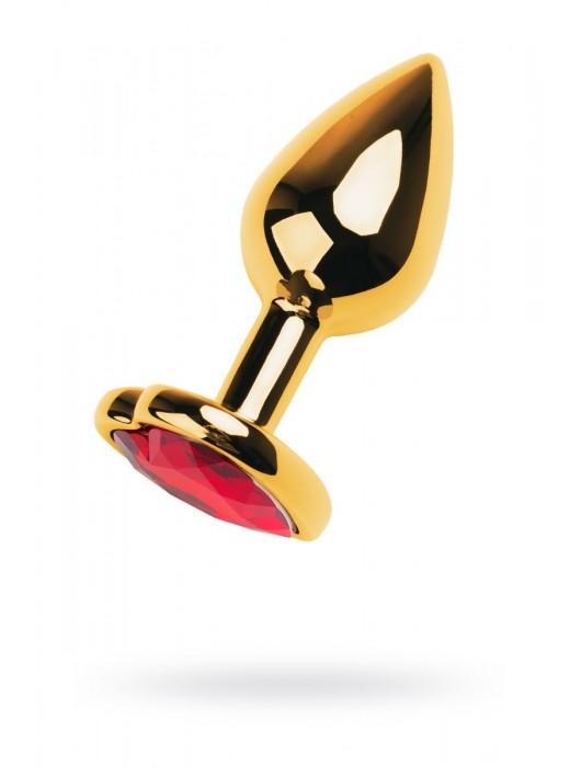 Золотистая анальная пробка с кристаллом-сердцем - 7,5 см. - ToyFa - купить с доставкой в Кисловодске