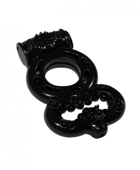Чёрное эрекционное кольцо Rings Treadle с подхватом - Lola Games - в Кисловодске купить с доставкой
