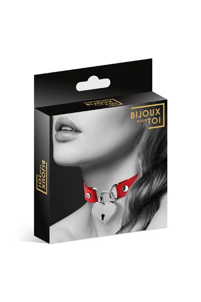 Красный чокер с замком в форме сердца - Bijoux Pour Toi - купить с доставкой в Кисловодске