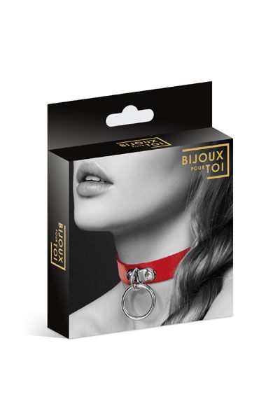 Красный узенький чокер с кольцом - Bijoux Pour Toi - купить с доставкой в Кисловодске