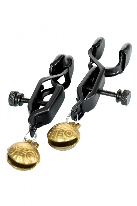 Черно-золотистые зажимы для сосков TOYFA Theatre - ToyFa - купить с доставкой в Кисловодске