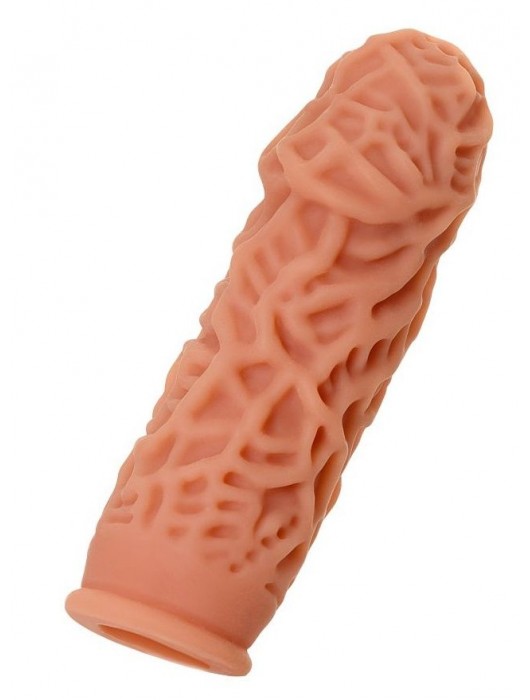 Насадка на фаллос с рельефными складочками - 14,7 см. - KOKOS - в Кисловодске купить с доставкой