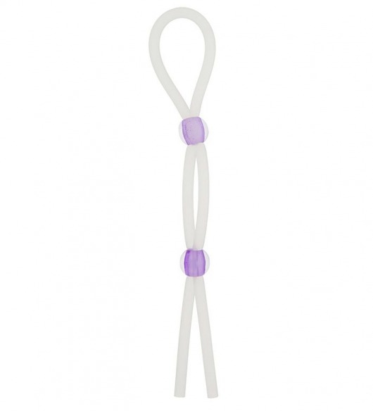 Прозрачное эрекционное кольцо-лассо SILICONE LASSO COCK RING DUAL BEADS - NMC - в Кисловодске купить с доставкой