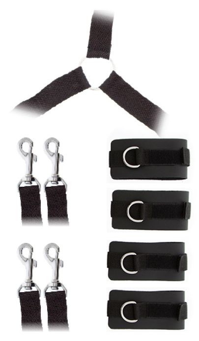 Комплект наручников и поножей LUXURIOUS BED RESTRAINT CUFF SET - Blush Novelties - купить с доставкой в Кисловодске