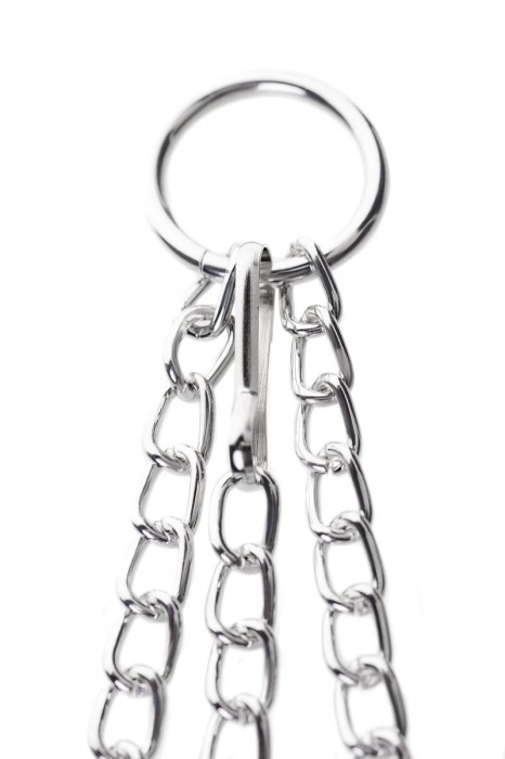 Серебристо-чёрные зажимы для сосков с кольцом для пениса TOYFA Metal - ToyFa - купить с доставкой в Кисловодске