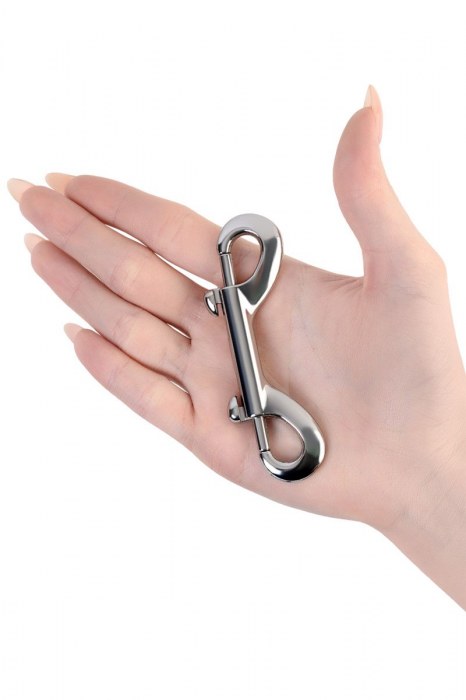 Серебристый двухсторонний карабин TOYFA Metal - ToyFa - купить с доставкой в Кисловодске
