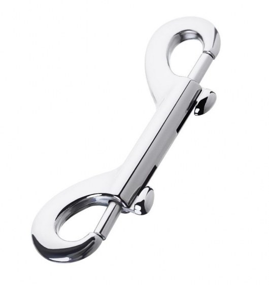 Серебристый двухсторонний карабин TOYFA Metal - ToyFa - купить с доставкой в Кисловодске